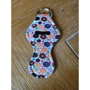 NEW Cookie Neoprene Chapstick Holder Key Chain and chapstick